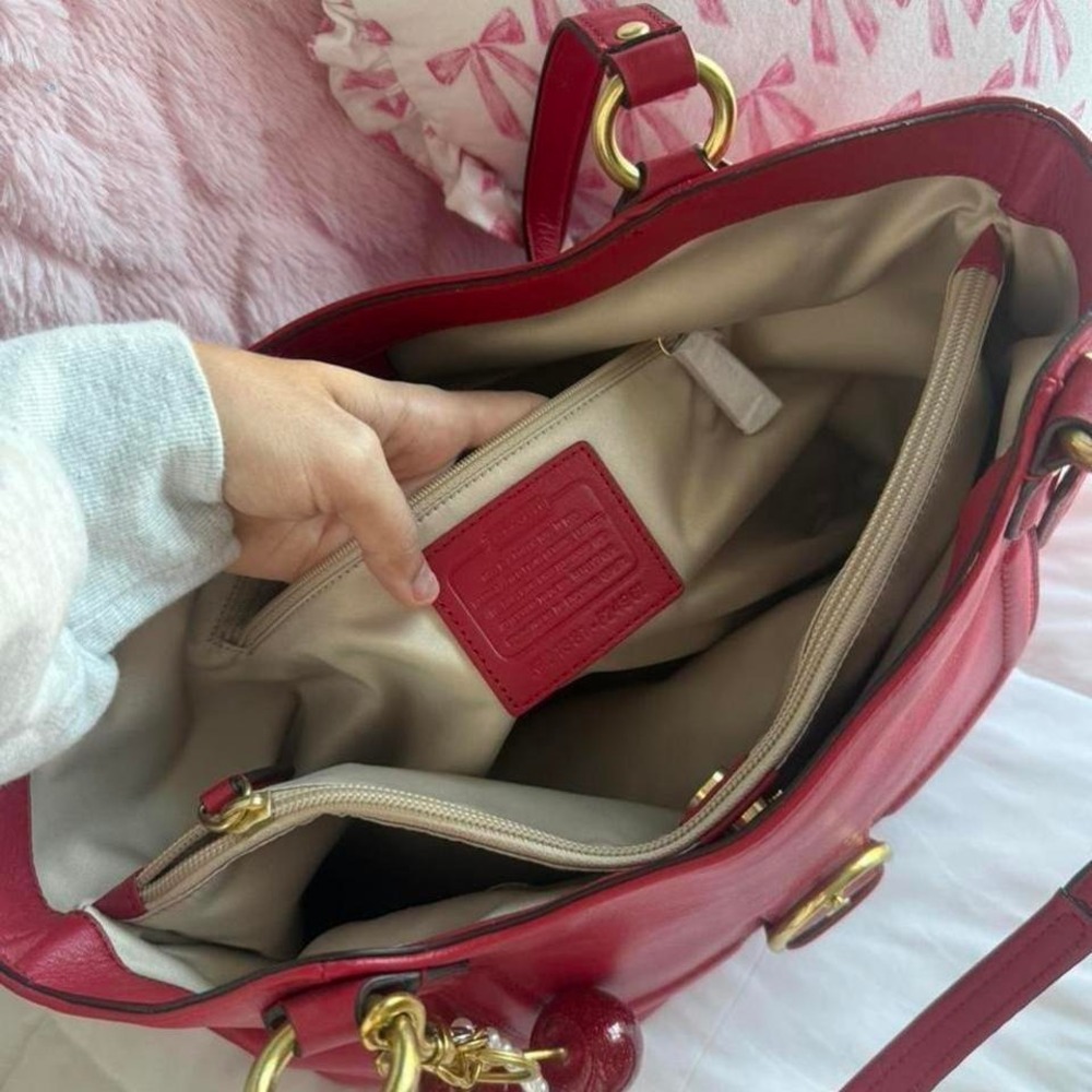 Y2K Coach Cherry Red Tote Bag/Purse - Picture 6 of 7